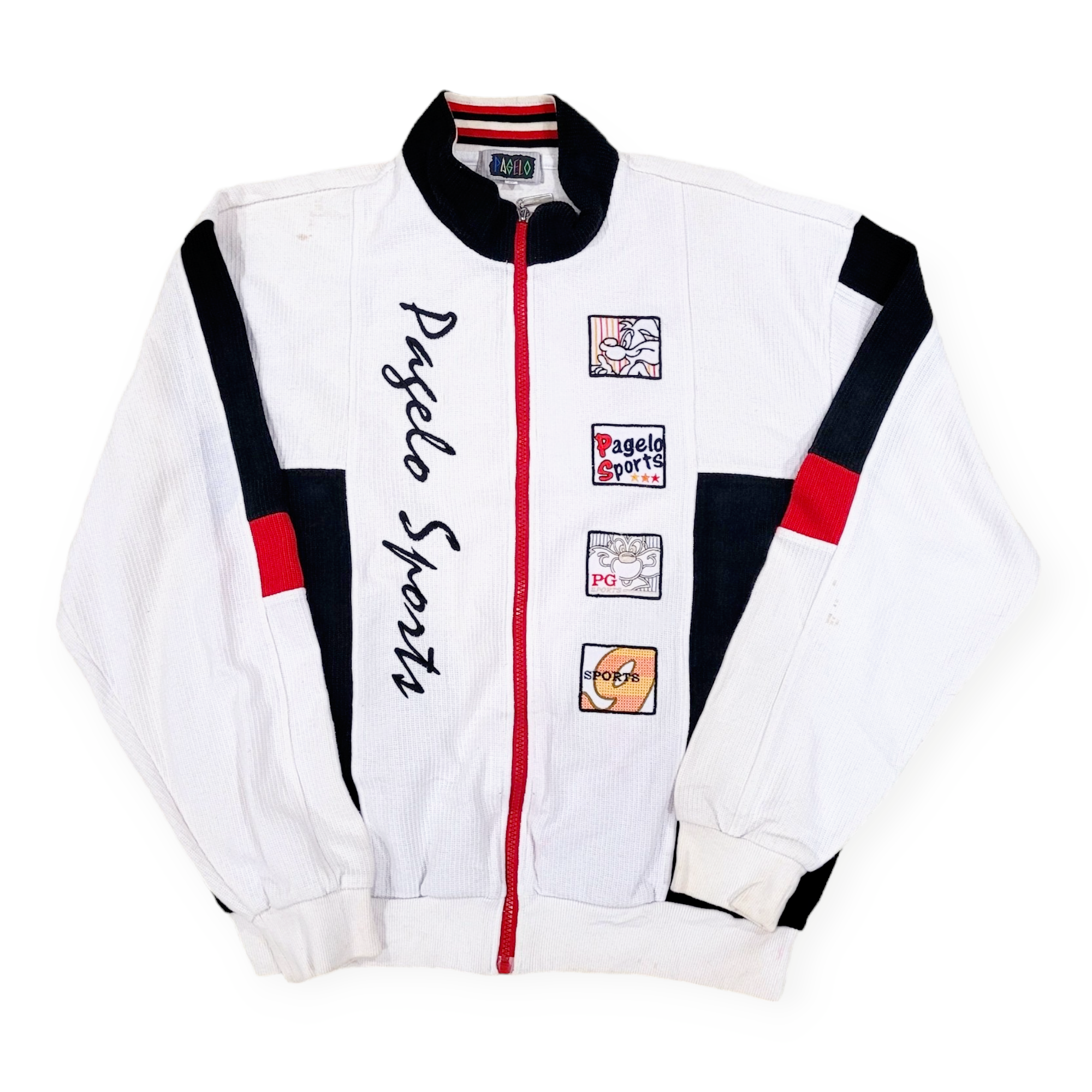 Vintage 90s Pagelo Sports Zip up Knit Racing Jacket- Size: M/L 
