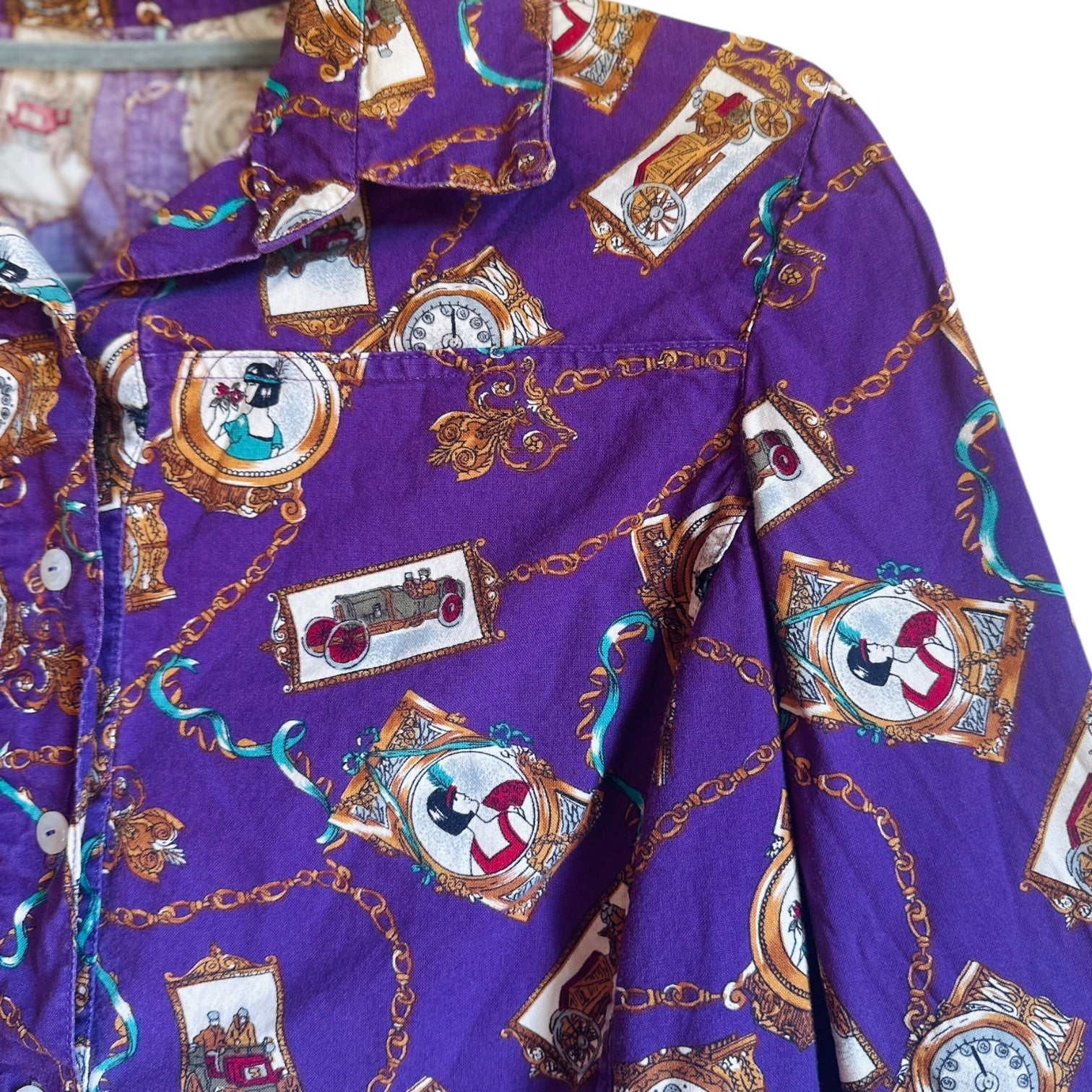 purple and gold dress shirt Licensed Men's Purple & Gold Scattered Tiger Button Up M / LICMENS2502