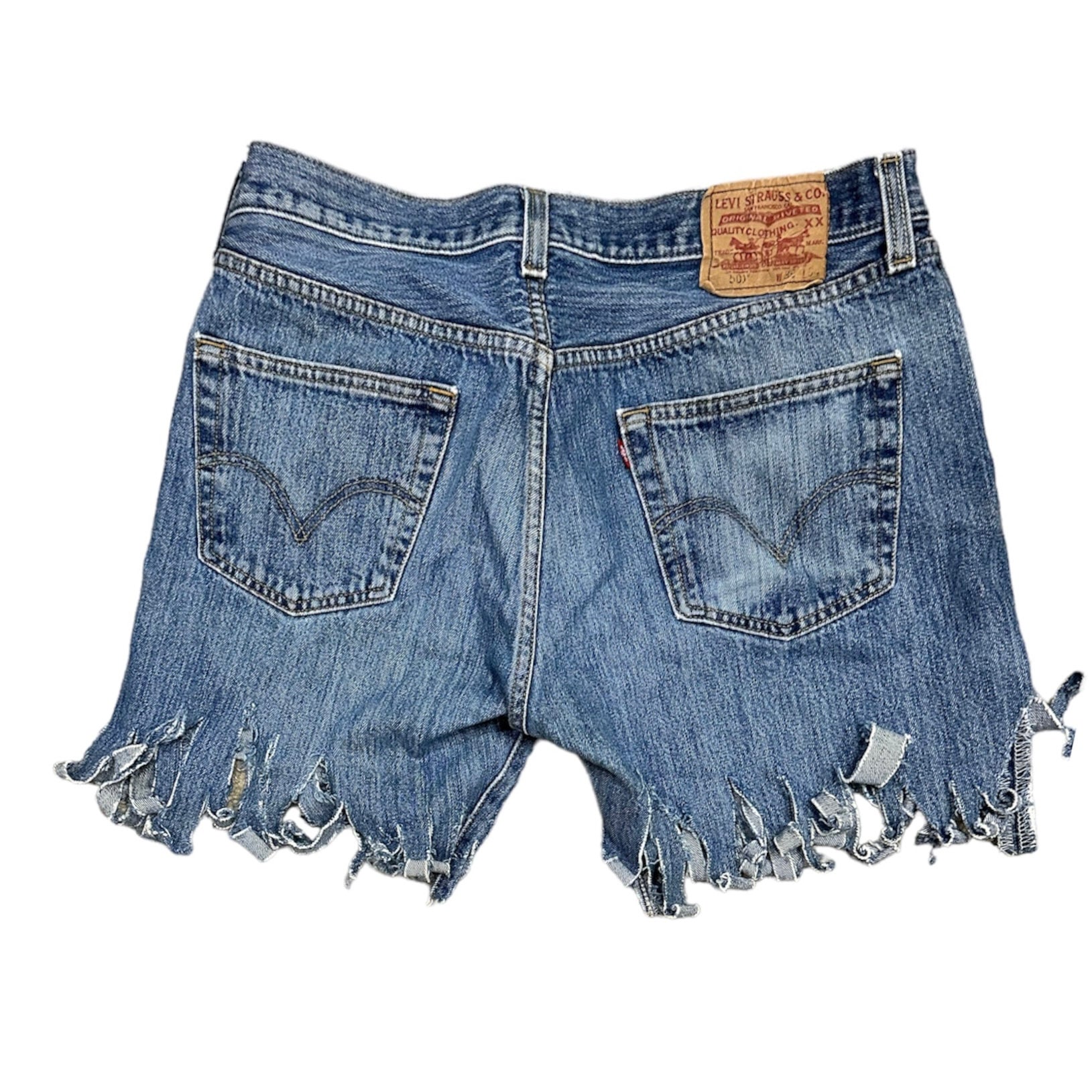 Vintage levis high waisted distressed denim shorts top