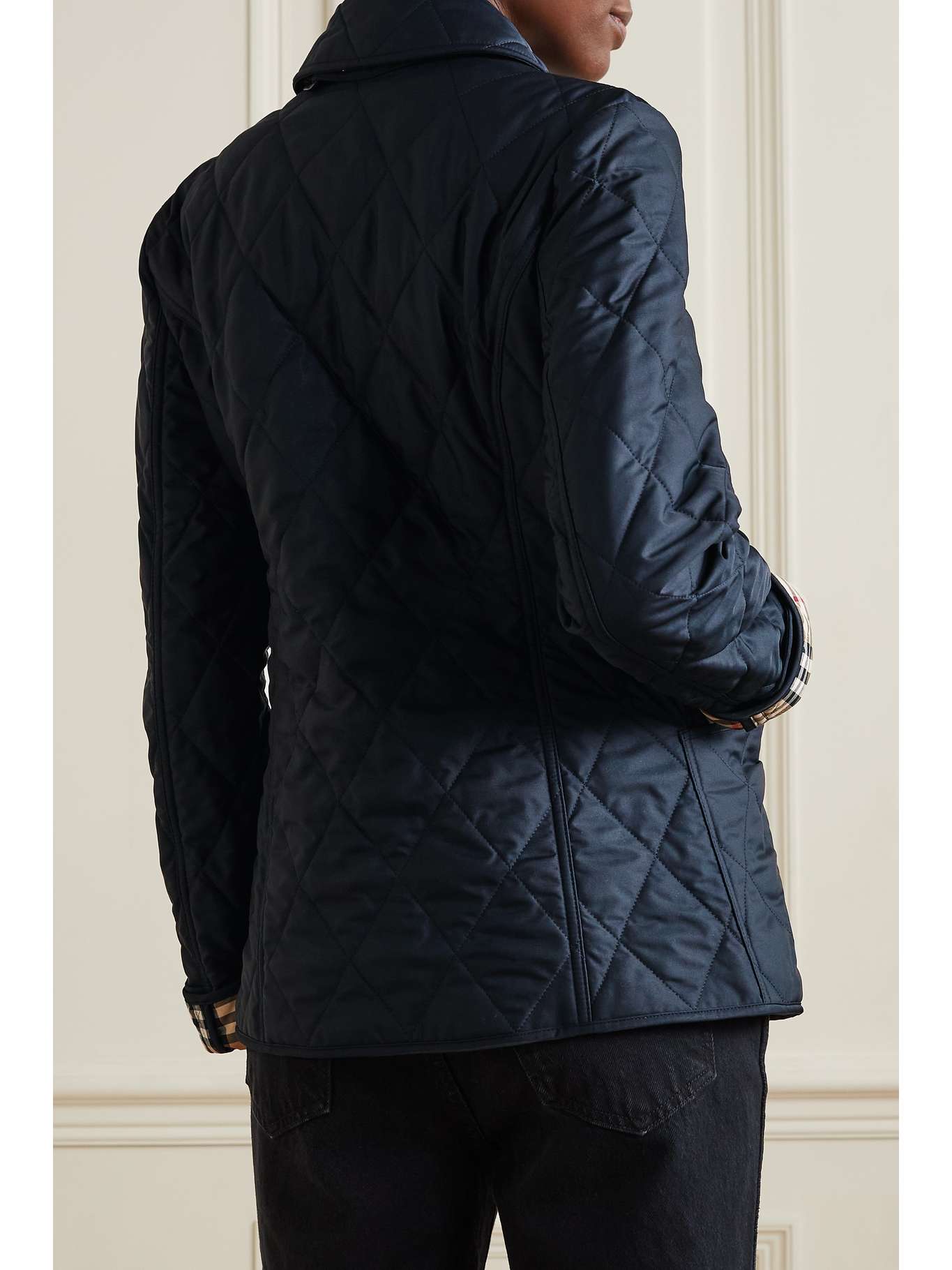 Authentic shops Burberry black quilted jacket